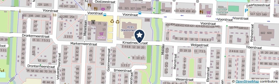Kaartweergave Kinselmeerstraat in Lelystad