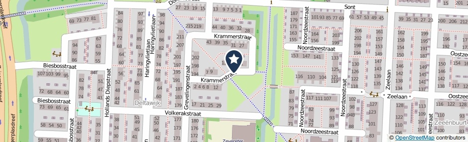 Kaartweergave Krammerstraat in Lelystad