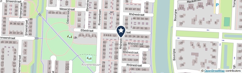 Kaartweergave Rhonestraat in Lelystad