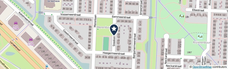 Kaartweergave Sneekermeerstraat in Lelystad