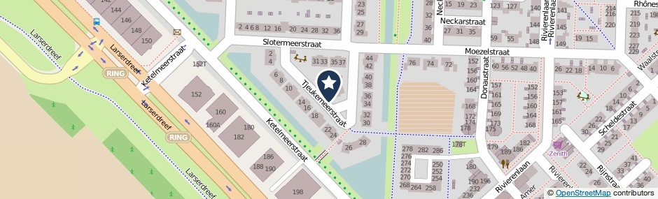 Kaartweergave Tjeukemeerstraat in Lelystad