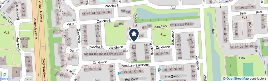 Kaartweergave Zandbank in Lelystad