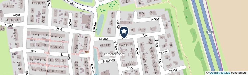 Kaartweergave Aak in Lemmer