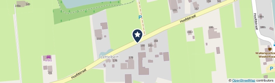 Kaartweergave Hoofdstraat in Lettelbert