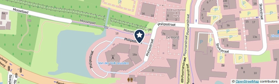 Kaartweergave Philipsstraat in Leusden