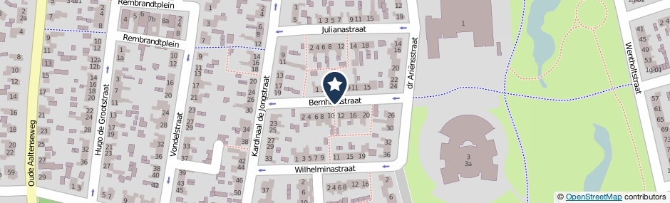Kaartweergave Bernhardstraat in Lichtenvoorde
