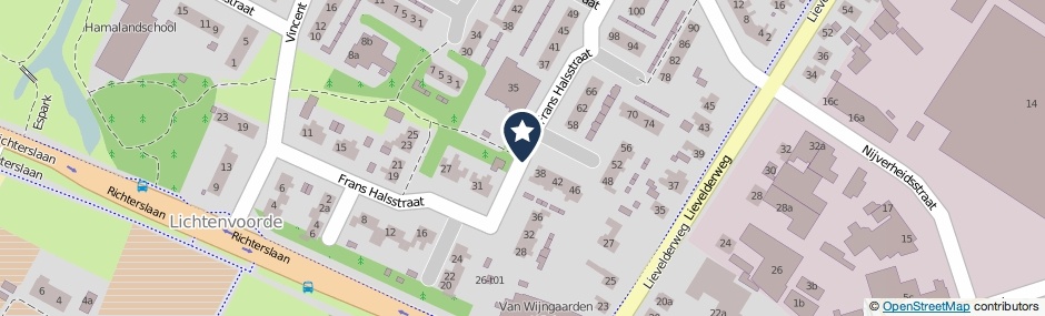 Kaartweergave Frans Halsstraat in Lichtenvoorde