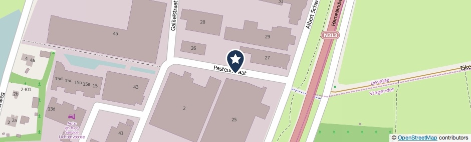 Kaartweergave Pasteurstraat in Lichtenvoorde