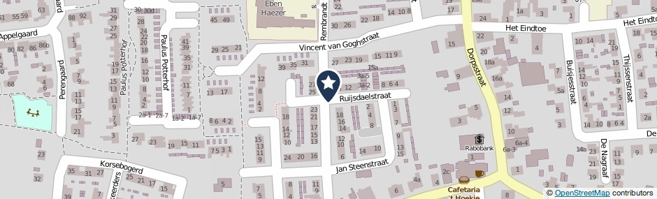 Kaartweergave Ruijsdaelstraat in Lienden
