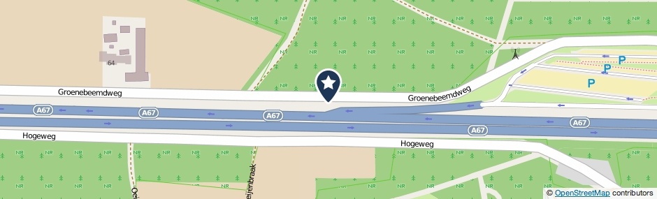 Kaartweergave Groenebeemdweg in Lierop