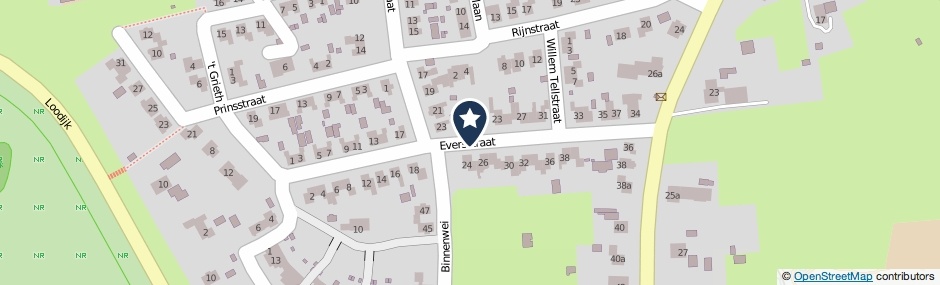 Kaartweergave Eversstraat in Loo