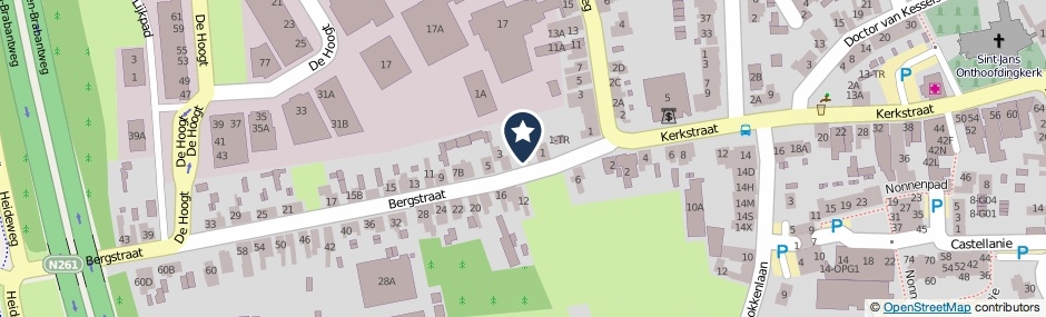 Kaartweergave Bergstraat 1-A in Loon Op Zand