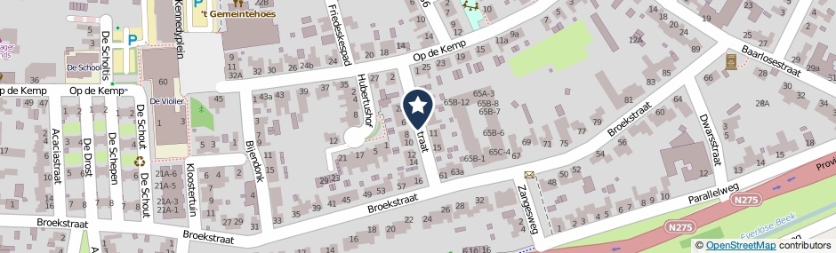Kaartweergave Goriusstraat in Maasbree