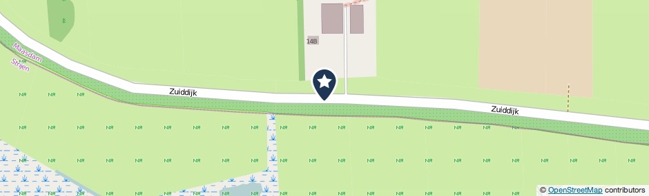Kaartweergave Zuiddijk in Maasdam