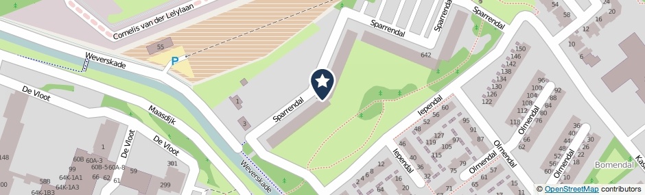 Kaartweergave Sparrendal 310 in Maassluis