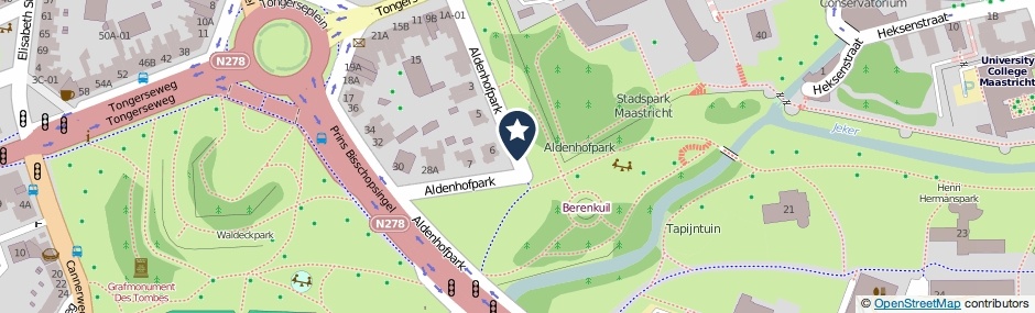 Kaartweergave Aldenhofpark in Maastricht