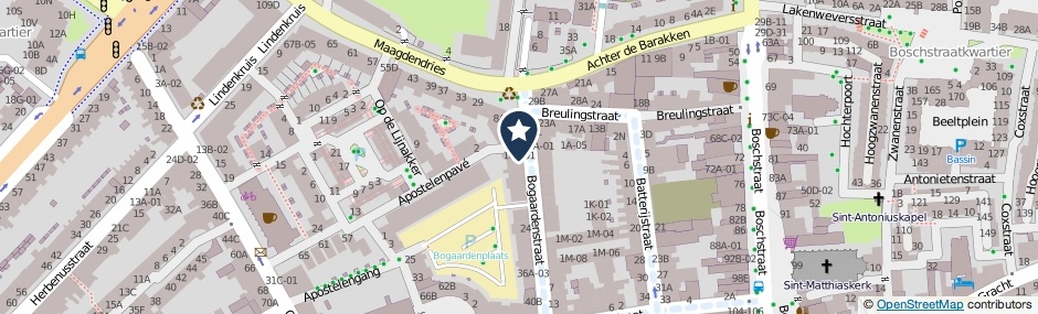Kaartweergave Bogaardenstraat 10-A02 in Maastricht