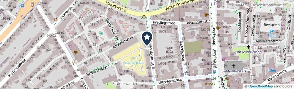 Kaartweergave Bogaardenstraat 14-B in Maastricht