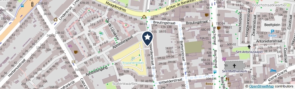 Kaartweergave Bogaardenstraat 14-C in Maastricht