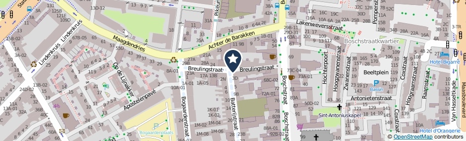 Kaartweergave Breulingstraat in Maastricht