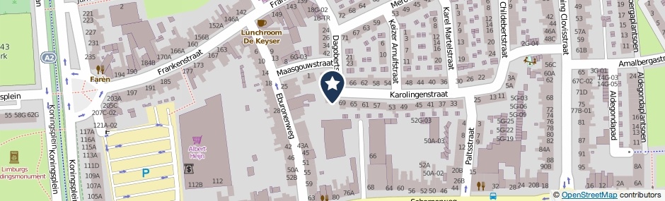 Kaartweergave Dagobertstraat 88 in Maastricht