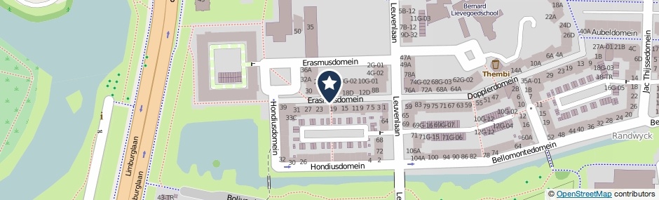 Kaartweergave Erasmusdomein in Maastricht