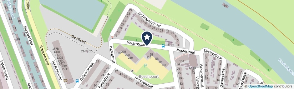 Kaartweergave Meutestraat in Maastricht