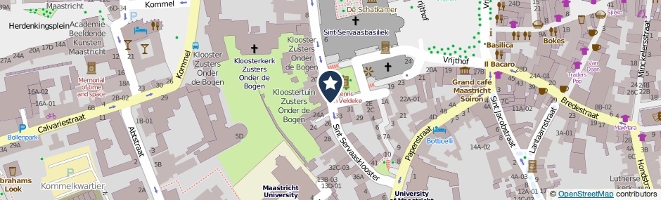 Kaartweergave Sint Servaasklooster in Maastricht