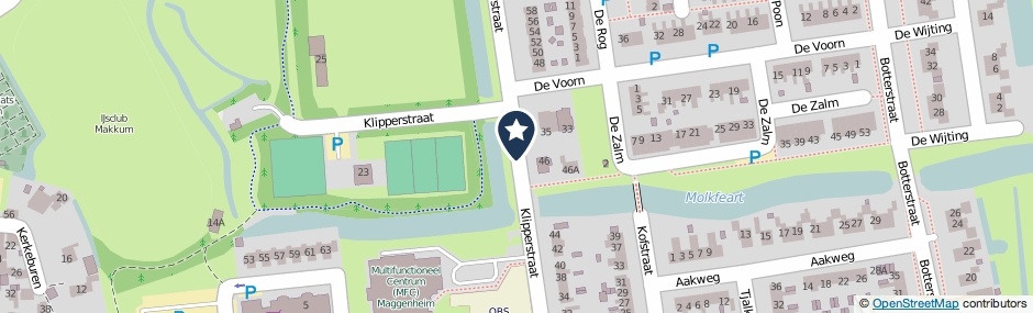 Kaartweergave Klipperstraat in Makkum