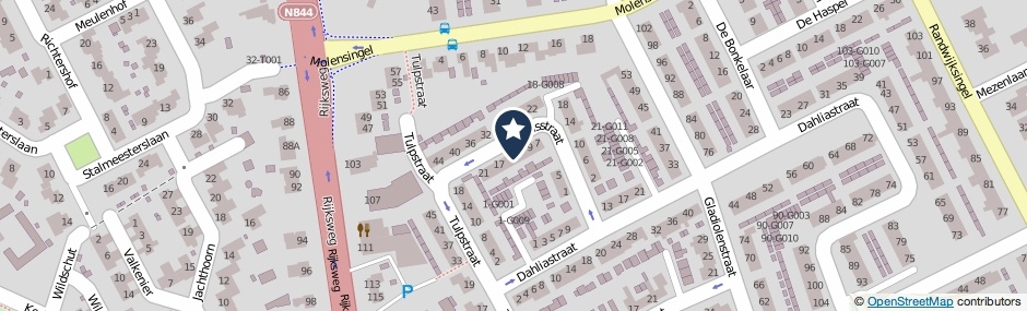 Kaartweergave Irisstraat 13 in Malden