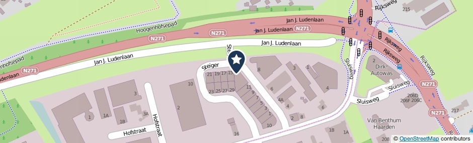 Kaartweergave Steiger 13 in Malden