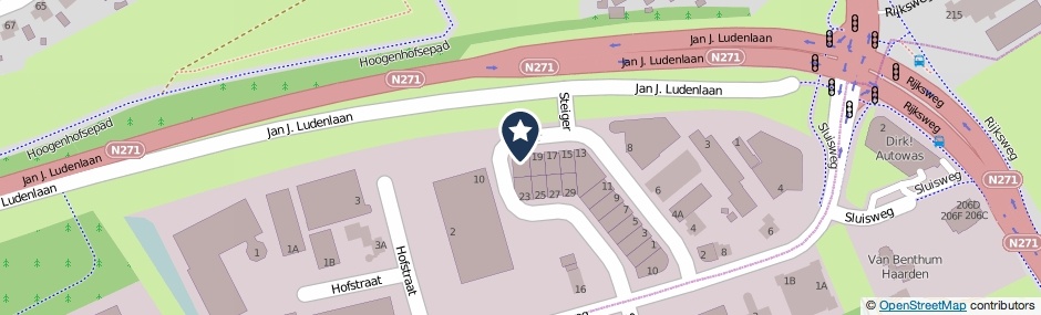 Kaartweergave Steiger 21 in Malden