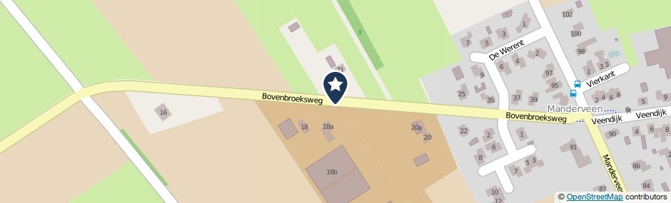 Kaartweergave Bovenbroeksweg in Manderveen