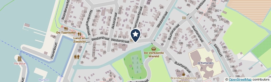 Kaartweergave Westerstraat in Marken
