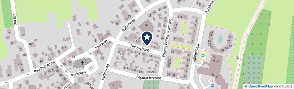 Kaartweergave Nieuwstraat 7 in Maurik