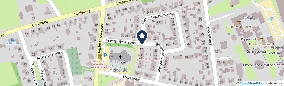 Kaartweergave Meester Nellenstraat in Melderslo