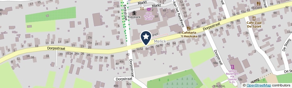 Kaartweergave Dorpsstraat in Melick