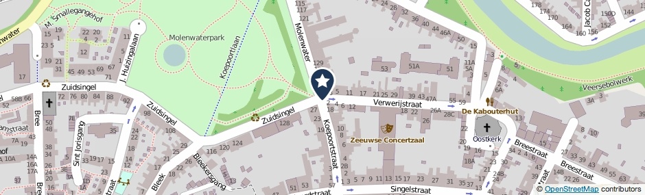 Kaartweergave Koepoortstraat in Middelburg