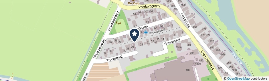 Kaartweergave Kroonstraat in Oudkarspel