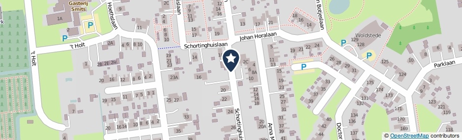 Kaartweergave Schortinghuislaan in Midwolda