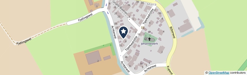 Kaartweergave Achterwei in Moarre
