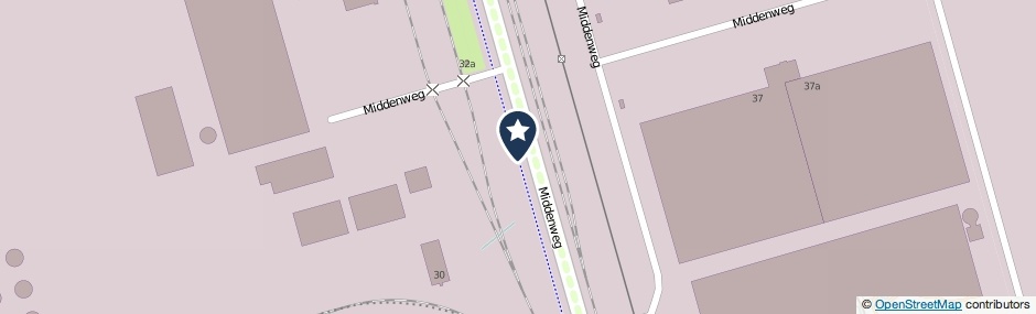 Kaartweergave Middenweg in Moerdijk