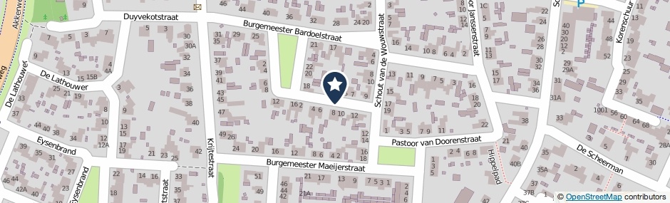 Kaartweergave Burgemeester Van Heeswijkstraat in Moergestel