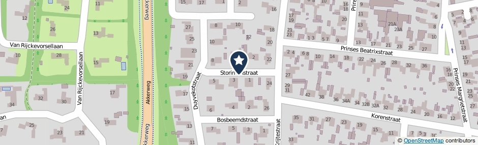 Kaartweergave Storimanstraat in Moergestel
