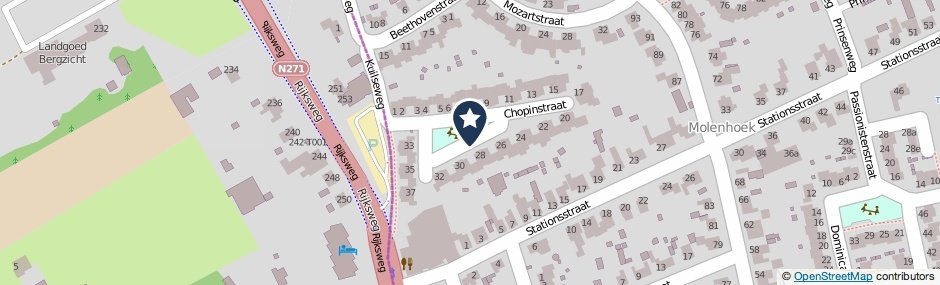 Kaartweergave Chopinstraat in Molenhoek