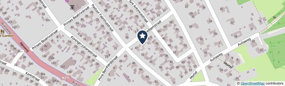 Kaartweergave St. Adelbertstraat 2 in Mook