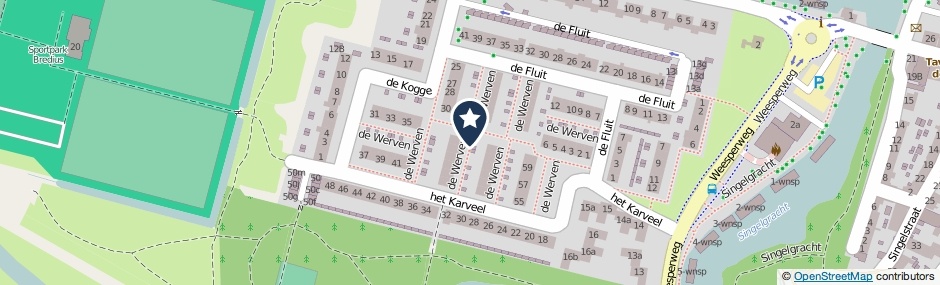 Kaartweergave De Werven in Muiden