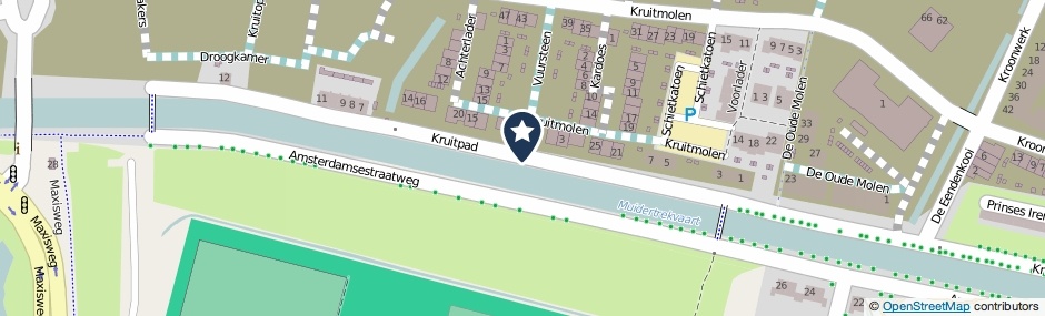 Kaartweergave Kruitpad in Muiden