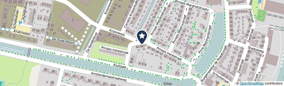 Kaartweergave Prinses Irenestraat in Muiden