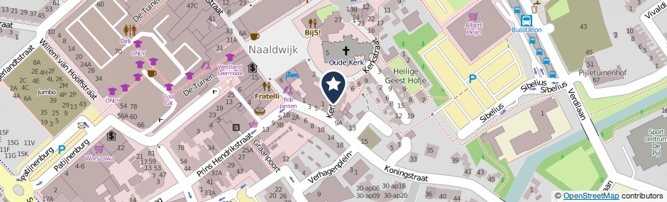 Kaartweergave Kerklaan in Naaldwijk